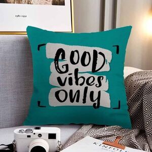 Home Goods | Teal 'Good Vibes Only' Throw Pillow and Case